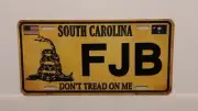 SOUTH CAROLINA FJB F**K JOE BIDEN DON'T TREAD ON ME TRUMP METAL AUTO TAG PLATE