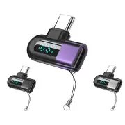 6A Type-C OTG Adapter 120W Fast Charging Digital Display USB-C to C Converter 480Mbps Data Transfer PD Compatible Alumin