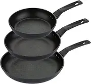 [Prestige] 9 x Tougher Frying Pan Set Non Stick - Induction Frying Pan Set of 3, 21/25/29cm with Scratch Resistant Non Stick, Stay Cool Easy Grip Handles, Oven & Dishwasher Safe Cookware