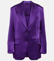 [Tom Ford] Tom Ford Double-breasted satin blazer UK 12 purple