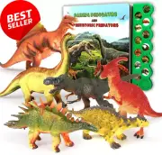 Dinosaur Toys for 3+, Sound Book & 12 Realistic Dinosaur Figures