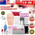 19X Eyelash Extension Mannequin Head Practice Kit Makeup Eye Lashes Tool W/ Bag