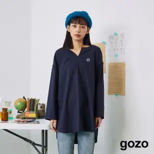 【gozo】V領化學公式繡花長版上衣(兩色)