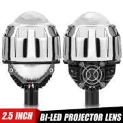 LED Mini Headlight 2.5'' Bi LED Projector Lens 100W 6000K Retrofit Universal DIY