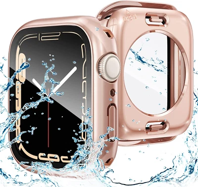 Goton Waterproof Case for Apple Watch 41mm - 2 in 1, Rose Gold