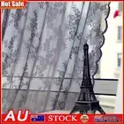 Leaf Printed Voile Curtain Soft Sheer Curtain for Bedroom Living Room Decoration