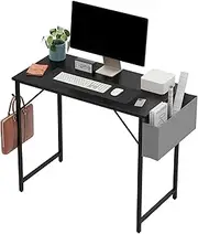 Computer Desk for Home Office & Gaming, Sturdy Writing Desk with Storage Bag & Headphone Hook, Modern Study Table for Bedroom, Durable Metal Frame, Easy to Assemble Workstation (80 * 40 cm)