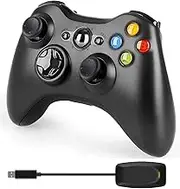 Wireless Controller 2.4GHZ Gamepad with Receiver for Xbox 360/PC, Dual Vibration Enhanced Game Controller for Microsoft Xbox & Slim 360 PC Windows & PS3