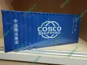 Cosco Shipping 1:20 20ft Shipping Container Model ABS Resin & Wood New Box