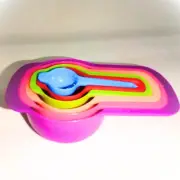 6PCS Measuring CUPS & SPOONS SET MultiColor Durable Kitchen Accessory FREE SHIP