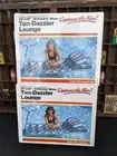 1985 SEALED NIB 2 Pack INTEX Tan-Dazzler Lounge Pool Floats 76" x 29" Silver