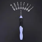 9 in 1 USB Rechargeable Light Up Crochet Hooks,LED Dimmable Crochet Set with 9 Interchangeable Heads,2.5mm-6.5mm,Ergonomic Crochet Hooks(Purple Handle)