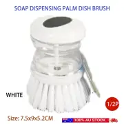 1/2pc Soap Dispensing Palm Scrab Brush Dish Scrubber with Soap Dispenser