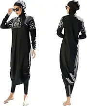 [Shin Fashion] Muslim Modest Swimsuit for Women,Full Cover Swimwear Burkini Islamic Hijab Bathing Suit