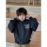 在飛比找ETMall東森購物網優惠-韓國棒球服外套拉鏈衫童裝