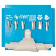 NEW Ateco 8 Piece Decorating Set with Flex Bag Cake Decorating Cake Baker