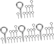 GLEAVI 4sets Sturdy Screw Eye Bolt Hooks DIY Pendant Material Metal for Cable Fixing 10pcs*4