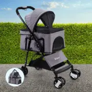 i.Pet Pet Stroller, Double Cat Dog Carrier Backpack Travel Strollers Pram Sea...