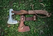 Beautiful Handmade Carbon Steel Viking Axe Wraped Wood Handle - Free Engraving