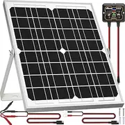 SOLPERK Solar Panel Kit 20W 12V, Solar Battery Trickle Charger Maintainer + Upgrade Controller + Adjustable Mount Bracket for Boat Car RV Motorcycle Marine Automotive