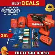 HILTI SID 8-A18 CORDLESS DRIVER, NEW, FREE SMART WATCH, COMPLETE SET,FAST SHIP