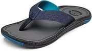 [OLUKAI] Awiki Men's Beach Sandals, Quick-Dry Flip-Flop Slides, Water Resistant Lining & Wet Grip Soles, All-Day Comfort & Arch Support