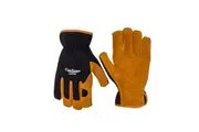 Cyclone Size Medium Padded Stretchable Work Gardening Gloves Leather Brown Black