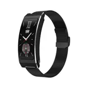 Smart Health Monitoring Bracelet With Bt Call And Leather Strap