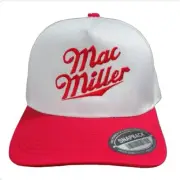 NEW Miller Lite Mac Miller Adjustable SnapBack Baseball Hat Cap White W/ Red Cap