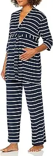 [Everly Grey] Women's 5 Piece Maternity and Nursing PJ Pant Set for Mom and Baby