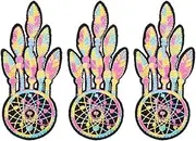 5Pcs Dream Catcher Embroidered Patches Feathered Dream Catcher Motorcycles Biker Patch Iron on Transfer Sew Embroidery Applique for Clothes Leather Jean