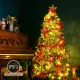 摩達客耶誕-8尺/8呎(240cm)特仕幸福型裝飾綠色聖誕樹 綺紅金雪系配件+100燈LED燈暖白光*2(附控制器/本島免運費)