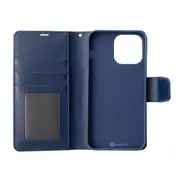 iPhone 14 Plus Compatible Case Cover With PU Flip Leather Wallet - Black