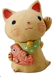 Craftman's House Lucky Maneki Neko Maneki Neko Large (Sea Bream), Made in Japan
