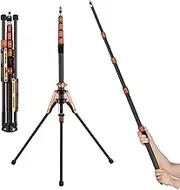 220cm/86.6in Portable Tripod Stand Photography Light Stand Carbon 5-Section Adjustable 5kg/11 Load with Detachable Center Column 1/4in & 3/8in Screw for Video Light Softbox Reflector