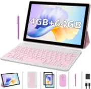 2 in 1 Tablet with Keyboard Case Mouse Stylus Pen Film, 10 Inch Tablet Android 1