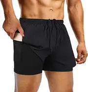 [FUNARTY] Men's 2 in 1 Running Shorts Quick Dry Athletic Shorts with Liner 5 Inch Workout Shorts with Zip Pockets