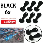 6xBlack Removable Shopping Trolley Coin Token Key Unlocker ALDI Coles Woolworths