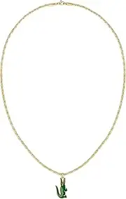 [Lacoste] Men's Arthor Jewelry Necklace, Stainless Steel, Rectangular Box Chain Necklace, Reversible Pendant, Fashionable, Standard, Stainless Steel, No Gemstone