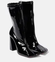 [Amina Muaddi] Amina Muaddi Marine 95 latex ankle boots AU 9 black