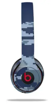 Skin Wrap for Beats Solo Wireless 2 3 4 Digital Camo Navy SKIN ONLY
