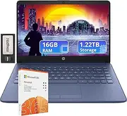 [HP] Flagship 14" HD Laptop with 1 Year Office 365 | 16GB RAM | 1.22TB Storage(64GB EMMC & 160GB Docking Station Set & 1TB Cloud Storage) | Intel 4-Core Processor | Webcam | Win 11s | Blue