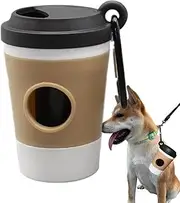 Dog Poop Bag Holder | Coffee Cup Dog Bag Holder for Leashes - Trash Organizer Carrier, Portable Pet Doggie Garbage Solution with Carabiner Clip for Cats, Walking, Park