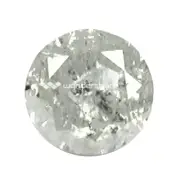 Untreated Diamond 0.63ct black carbon included gray white color 100% natural