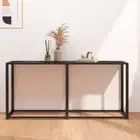 Black Marble Tempered Glass Console Table Modern Hallway Entry Display Shelf