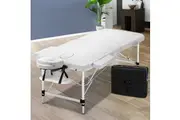 Zenses Massage Table 75cm Portable 2 Fold Aluminium Beauty Bed White