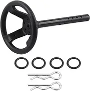 RC Car Steering Wheel, Durable and Lightweight Plastic Steering Wheel Swing Set, Universal Black Plastic Steering Wheel for 1/10 Scale RC Crawler Car Interior Accessories RC Part Car Simulation Acces