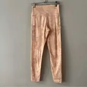 OFFLINE By Aerie The Hugger High Waisted Pocket Legging small Peach beige print