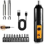 Electric Screwdriver,Automatic Home Repair Tool Kit with Led Light,USB Rechargeable Cordless Magnetic Screwdriver B