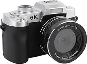 6K Digital Camera, 18X Zoom WiFi Video Camcorder Autofocus with 3 Inch 180° Flip Screen, 84MP Portable Travel UHD Camera with Flash for Recording Video (Black)